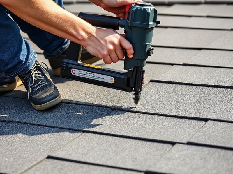 Roofer installing architectural asphalt shingles on a New Jersey home